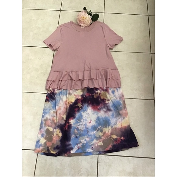 Dress, pink and tie -dye, handmade and unique 💐 - Picture 3 of 3